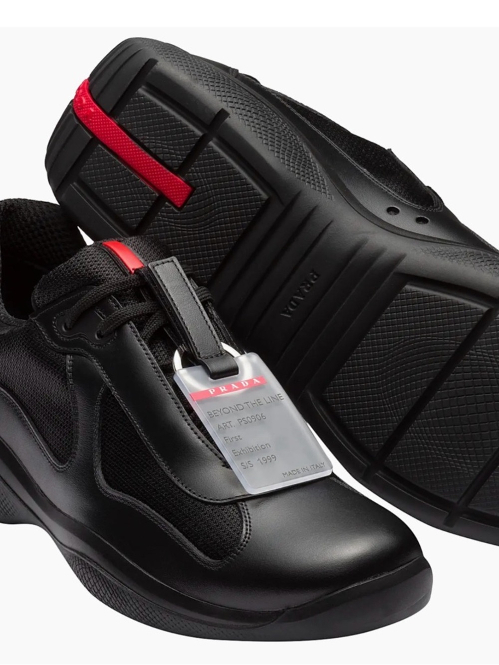 Prada Black and Red Men’s Low-Top Sneakers